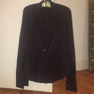 Theory women’s dress shirt, chocolate brown size M